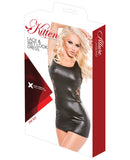 Kitten Lace & Wet Look Dress Black O/S