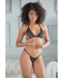 Allure Paris Lace bralette & Open Panty Black L/XL