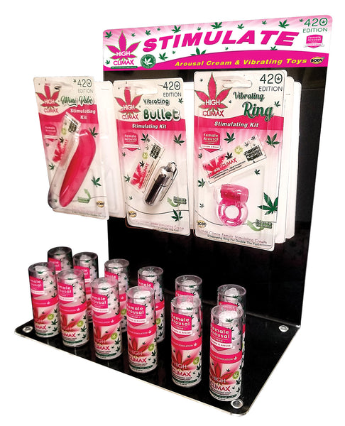 High Climax Vibrating Acrylic Display - Asst. Stimulating Kit Display