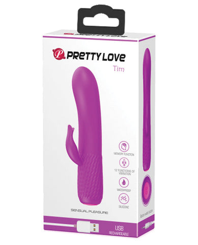 Pretty Love Tim Mini Silicone Vibrator - 12 Function Fuchsia