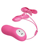 Romantic Wave Electro Shock Vibrating Nipple Clamps - Rose