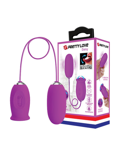 Pretty Love Daisy Silicone Licker Plus Egg - Fuchsia