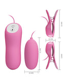 Pretty Love Electric Shock Vibro Nipple Clamps & Bullet - Pink