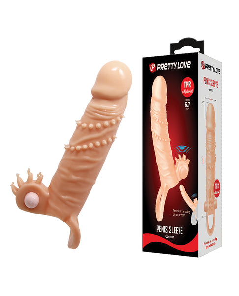 Pretty Love Connor 6.7" Vibrating Penis Sleeve - Ivory