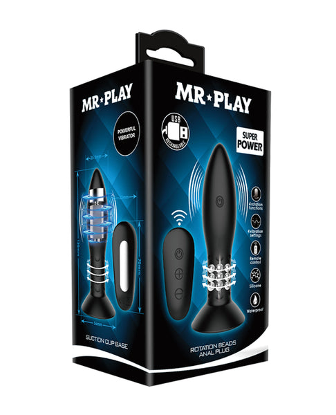 Mr. Play Rotating Bead Butt Plug - Black