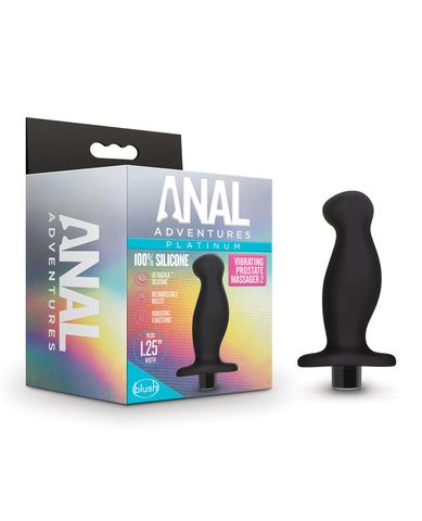 Blush Anal Adventures Platinum Silicone Vibrating Prostate Massager 02 -Black