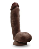 Blush Dr. Skin Glide 8.5" Self Lubricating Dildo w/Balls - Chocolate