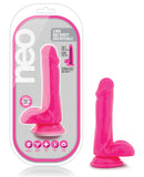 Blush Neo 6" Dual Density Cock w/Balls - Neon Pink