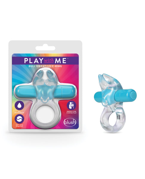 Blush Play with Me Bull Vibrating C Ring - Blue