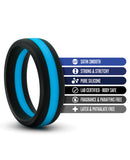 Blush Performance Silicone Go Pro Cock Ring - Black/Blue