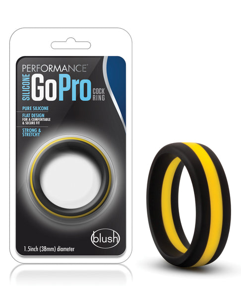 Blush Performance Silicone Go Pro Cock Ring - Black/Gold