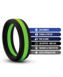 Blush Performance Silicone Go Pro Cock Ring - Black/Green