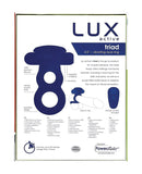 Lux Active Triad 4.5" Vibrating Dual Ring w/Remote - Dark Blue