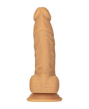 Naked Addiction 8" Rotating & Vibrating Dong w/Remote - Caramel