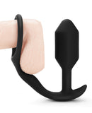 b-Vibe Snug & Tug Weighted Silicone  & Penis Ring - 128 g Black