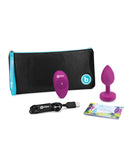 b-Vibe Remote Control Vibrating Jewel Plug (S/M) - Fucshia