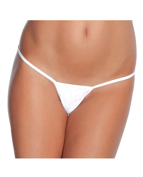 Low Rise Lycra G-String - White