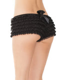 Ruffle Shorts w/Back Bow Detail - Black