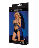 Black Label Lace Panels Harness & Panty Black O/S