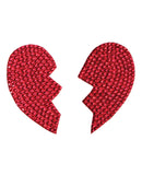 Rhinestone Broken Heart Reusable Pastie - Red O/S