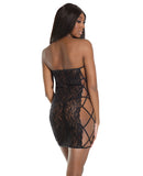 Bold Stretch Lace Versatile Tube Dress w/Strappy Back (G-String Not Included) Black O/S