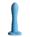 Curve Toys Simply Sweet 7" Ribbed Silicone Dildo - Blue