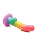 Curve Toys Simply Sweet 6.5" Ribbed Rainbow Dildo