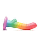 Curve Toys Simply Sweet 6.5" Ribbed Rainbow Dildo