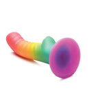 Curve Toys Simply Sweet 6.5" Ribbed Rainbow Dildo