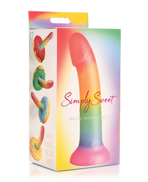 Curve Toys Simply Sweet 6.5" Phallic Rainbow Dildo