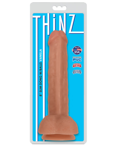 Curve Novelties Thinz 8" Slim Dong w/Balls - Vanilla