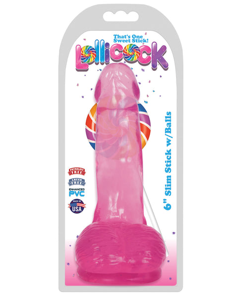 Curve Toys Lollicock 6" Slim Stick w/Balls - Cherry Ice