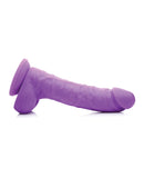 Curve Novelties Lollicock 7" Silicone Dildo w/Balls - Grape