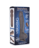 Curve Novelties Fleshstixxx 8" Vibrating Silicone Dildo w/Balls - Brown