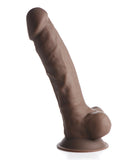 Curve Novelties Fleshstixxx 8" Vibrating Silicone Dildo w/Balls - Brown