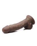 Curve Novelties Fleshstixxx 8" Vibrating Silicone Dildo w/Balls - Brown