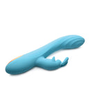 Curve Novelties Power Bunnies Snuggles 10x Silicone Rabbit Vibrator - Blue