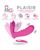 OMG Plaisir Wearable Clitoral Massager w/G-Spot Vibrator - Pink