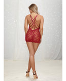 Lace Chemise w/Strappy Back Garnet LG