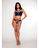 Fishnet & Lace Bra & Panty G-String Nocturnal XL