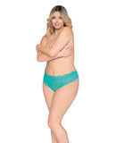 Simply Sexy Lace Tanga Open Crotch Panty Turquoise 1X