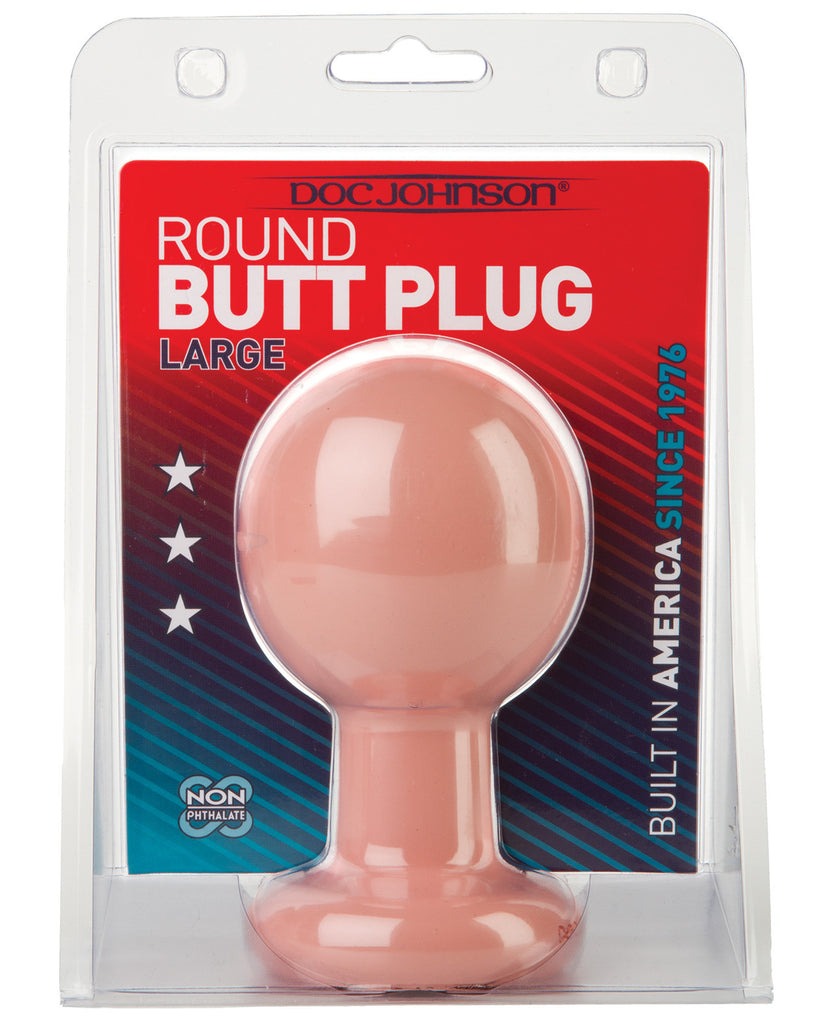 Round Butt Plug Large - Flesh G Spot Zone Round Butt Plug Large - Flesh G Spot Zone