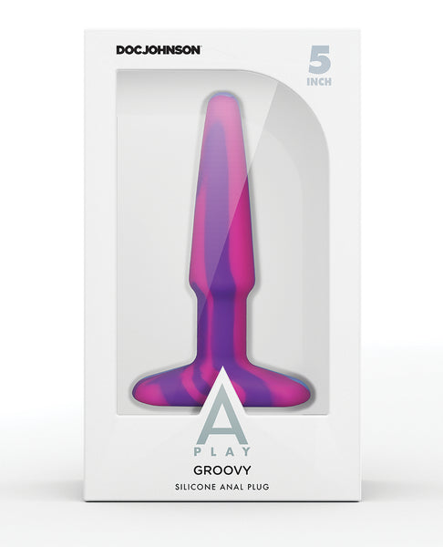 A Play 5" Goovy Silicone Anal Plug - Multicolor/Yellow