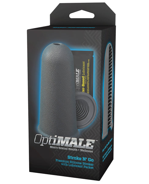 OptiMale Stroke N Go w/Lubricant - Slate