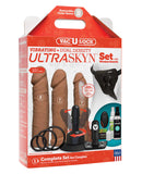 Vac-U-Lock Vibrating Dual Density ULTRASKYN Set w/Wireless Remote - Caramel