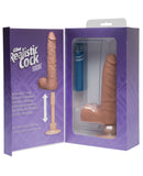 The Vibrating Realistic 7" Ultraskyn Slim Cock w/Balls - Brown