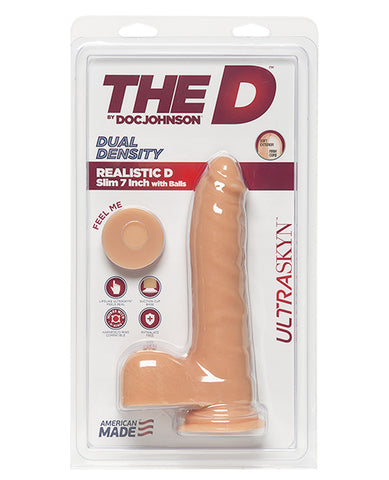 The D 7" Realistic D Slim w/Balls - Vanilla