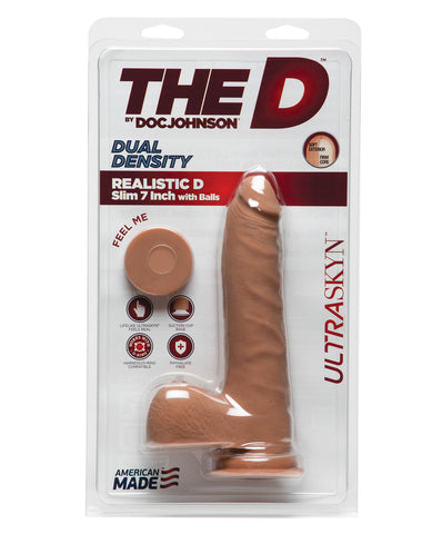 The D 7" Realistic D Slim w/Balls - Caramel