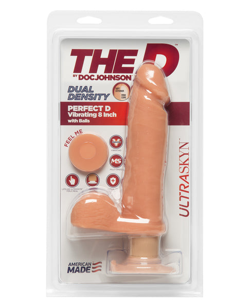 The D 8" Perfect D Vibrating w/Balls - Vanilla