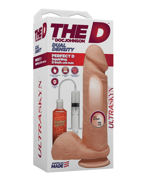 The D 8" Perfect D Squirting w/Balls - Vanilla